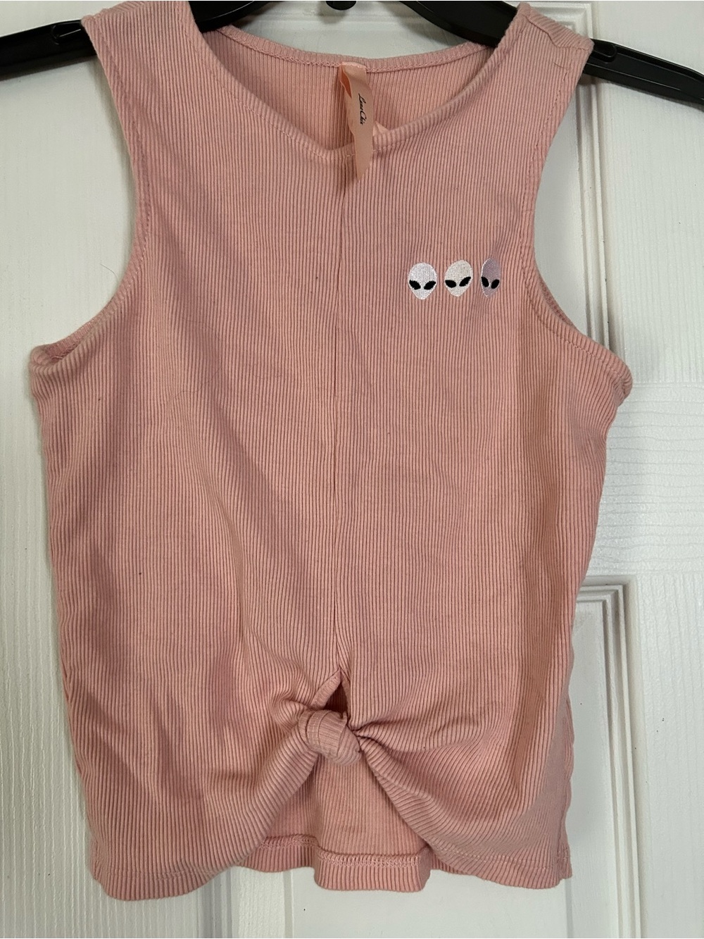 Luna Chic Ribbed Tank Top with Alien Patch